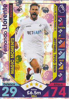 Fernando Llorente Swansea City 2016/17 Topps Match Attax Extra Magic Moments #MM4